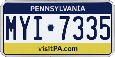 PA license plate MYI7335