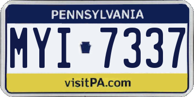 PA license plate MYI7337