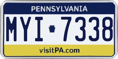 PA license plate MYI7338