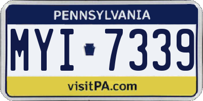 PA license plate MYI7339