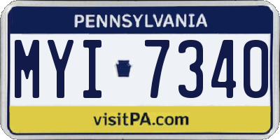PA license plate MYI7340