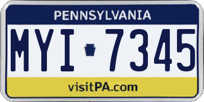 PA license plate MYI7345
