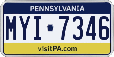 PA license plate MYI7346