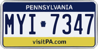PA license plate MYI7347