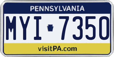 PA license plate MYI7350