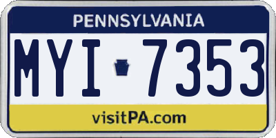 PA license plate MYI7353