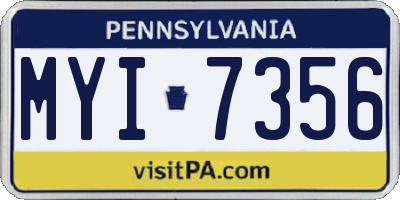 PA license plate MYI7356