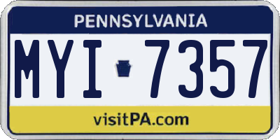 PA license plate MYI7357