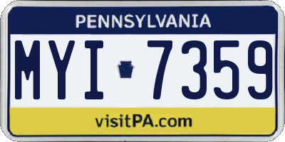 PA license plate MYI7359
