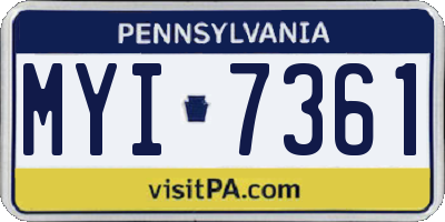 PA license plate MYI7361