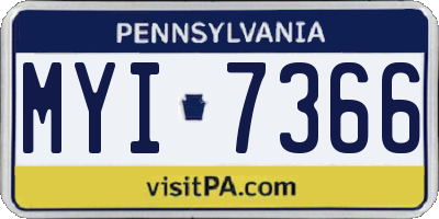 PA license plate MYI7366