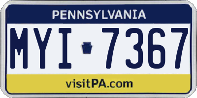 PA license plate MYI7367