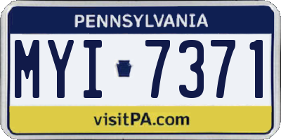 PA license plate MYI7371