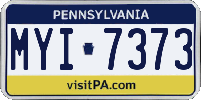 PA license plate MYI7373
