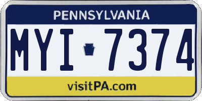 PA license plate MYI7374