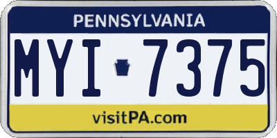 PA license plate MYI7375