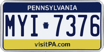 PA license plate MYI7376