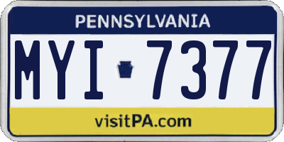 PA license plate MYI7377