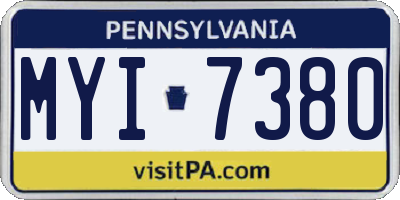 PA license plate MYI7380