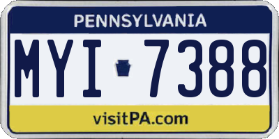 PA license plate MYI7388