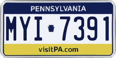PA license plate MYI7391