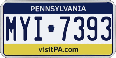 PA license plate MYI7393