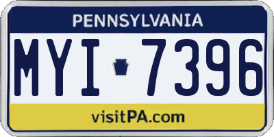 PA license plate MYI7396