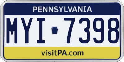 PA license plate MYI7398