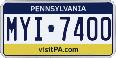 PA license plate MYI7400