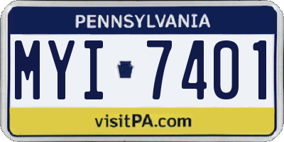 PA license plate MYI7401