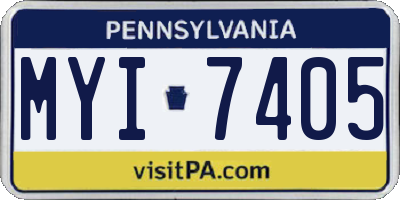 PA license plate MYI7405