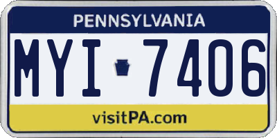 PA license plate MYI7406