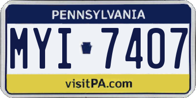 PA license plate MYI7407