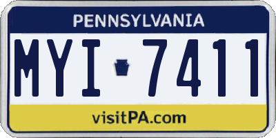 PA license plate MYI7411