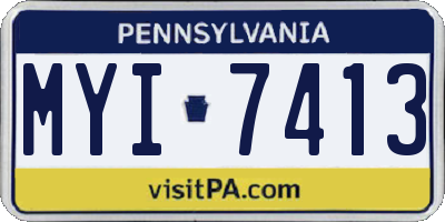 PA license plate MYI7413