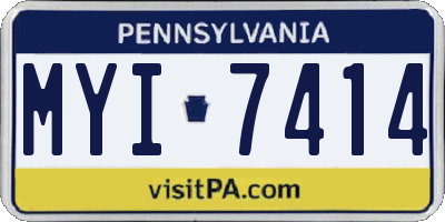PA license plate MYI7414