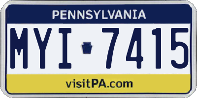 PA license plate MYI7415