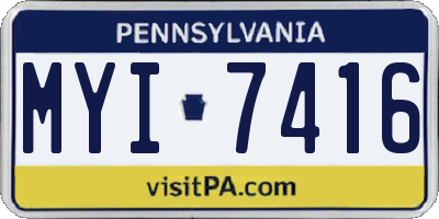 PA license plate MYI7416