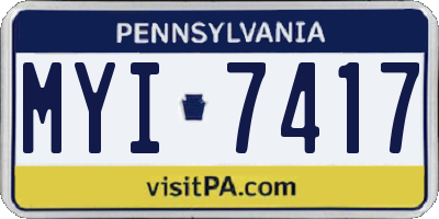 PA license plate MYI7417