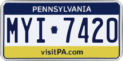 PA license plate MYI7420