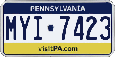 PA license plate MYI7423