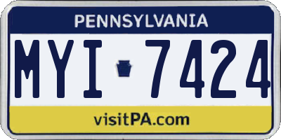 PA license plate MYI7424