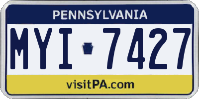 PA license plate MYI7427