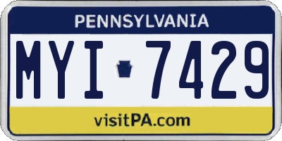 PA license plate MYI7429