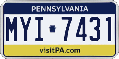 PA license plate MYI7431