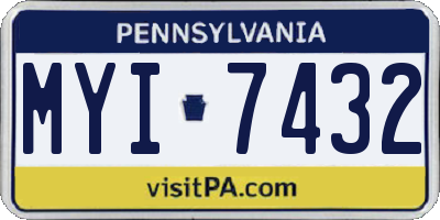 PA license plate MYI7432
