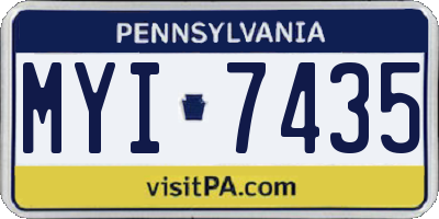 PA license plate MYI7435