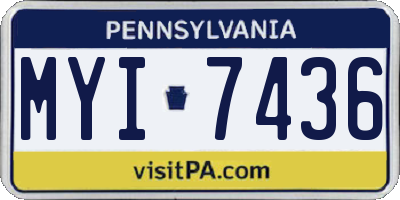 PA license plate MYI7436