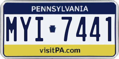 PA license plate MYI7441