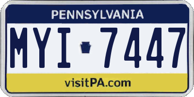 PA license plate MYI7447